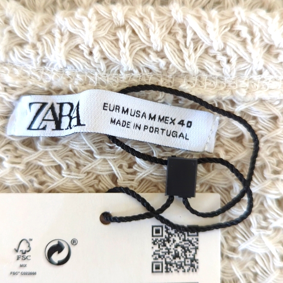 Zara Women knit cable short sleeve perfect to fall layer look Sz Medium - Picture 10 of 12